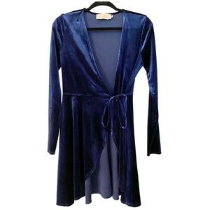 Velvet, navy blue, long sleeve dress